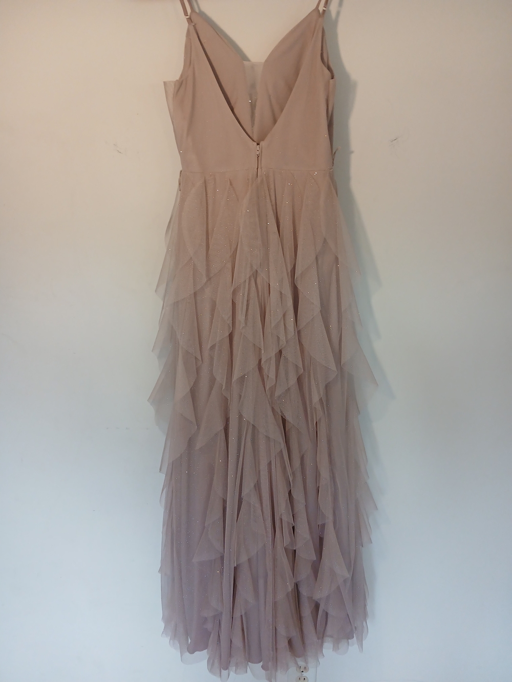 Romantic Light Pink Ruffled  Dress with Spaghetti Straps - Picture 4 of 11